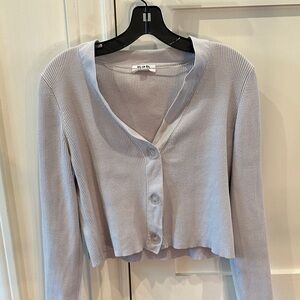 525 America Light Gray Ribbed Cardigan